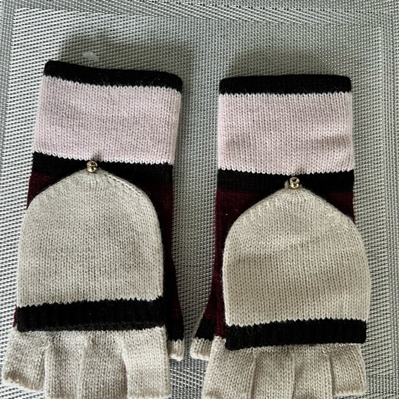 KATE SPADE NWOT AUTHENTIC RARE COLOR BLOCK FINGERLESS STYLE MITTEN GLOVES - Picture 11 of 14